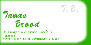 tamas brood business card